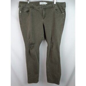Torrid Women's Jeans Plus Size 20 R Green Boyfriend Distressed Denim Jean Pants